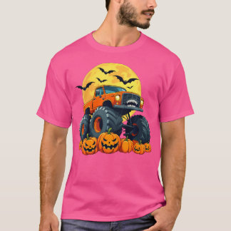 Kids Monster Lastbil Halloween Pumpkin Jack O Lant T Shirt