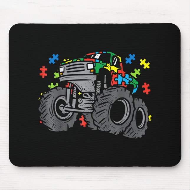 Kids Monster Lastbil Puzzles Cute Kids Autism Awar Musmatta (Framsidan)