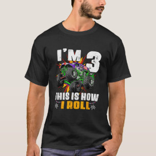Kids Monster Lastbilar 3:e födelsedag Party 3:e fö T Shirt