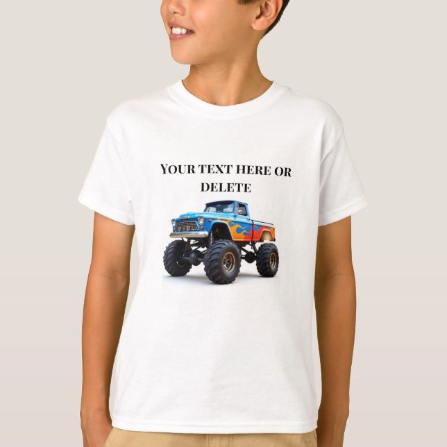 Kids Monster Lastbilar Birthday T Shirt (Framsida)