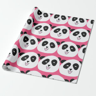 Kids mönster Panda har skarvlös vintage upprepad.  Presentpapper
