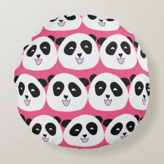 Kids mönster Panda har skarvlös vintage upprepad. Rund Kudde