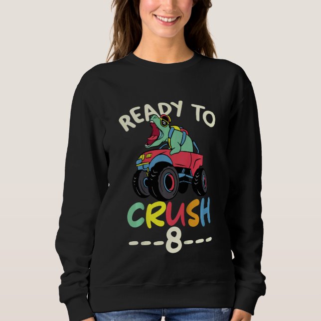 Kids Monster Truck 8th birthday I'm Ready to Crush T Shirt (Framsida)