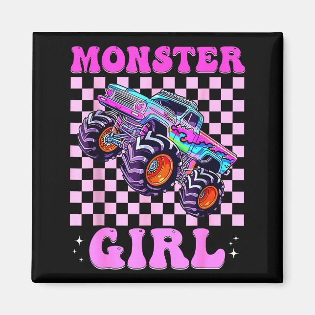 Kids Monster Truck Girl Nk Monster Trucks Lover Mo Magnet (Framsidan)