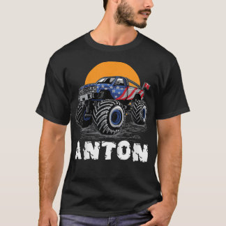 Kids Monster Truck Name Anton Car Gift T Shirt