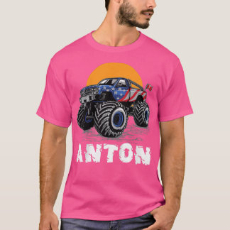Kids Monster Truck Name Anton Car Gift T Shirt