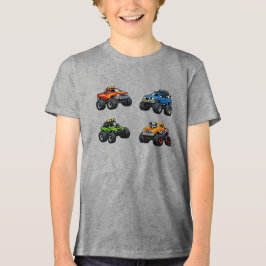 Kids Monster Truck T-Shirt with Custom Name