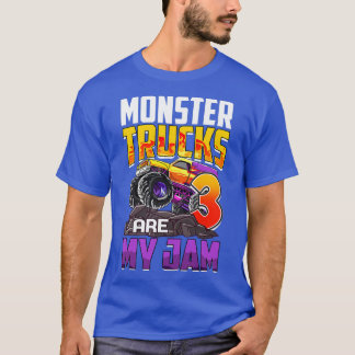 Kids Monster Trucks Are My Jam 3rd Birthday Monste T Shirt