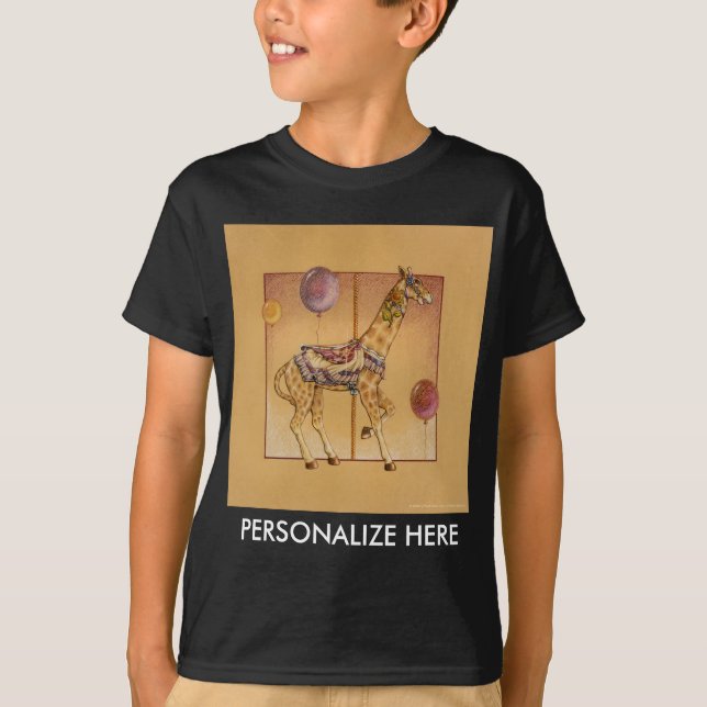 Kids Mörk Tees - Carousel Giraffe T Shirt (Framsida)