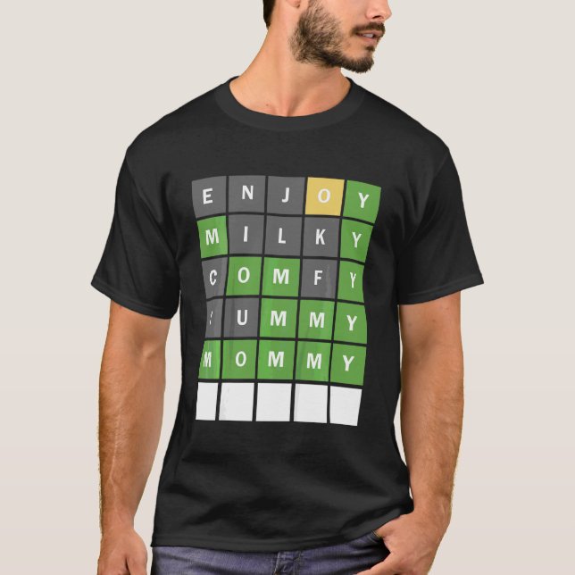 Kids Mors dag Ord, Guing Game Småbarn eller B T Shirt (Framsida)