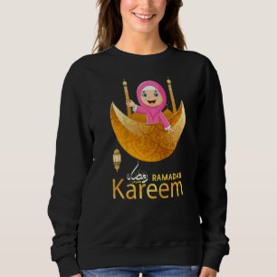 Kids Muslim Hijabi Girl Fasting Ramadan Mubarak Ka T Shirt
