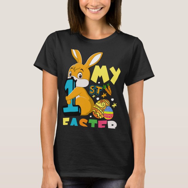 Kids My 1st Easter Bunny Christian Easter Day T Shirt (Framsida)