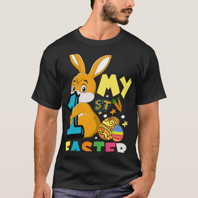 Kids My 1st Easter Bunny Christian Easter Day T Shirt (Framsida)
