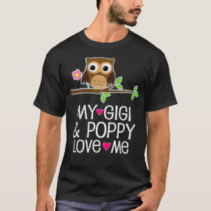 Kids My Gigi och Poppy Kärlek Me Grandchild Uggla T Shirt