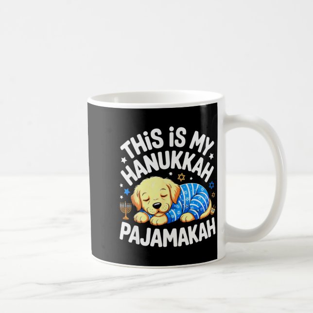 Kids My Hanukkah Pajamas Pajamakah Puppy Hanukkah  Kaffemugg (Höger)