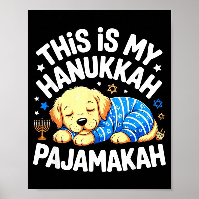 Kids My Hanukkah Pajamas Pajamakah Puppy Hanukkah  Poster (Framsidan)