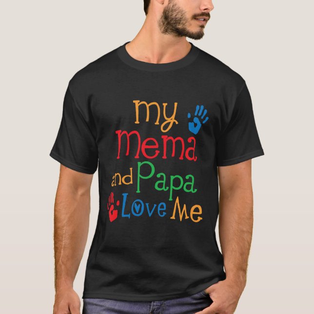 Kids My Mema och Pappa Kärlek Me  T Shirt (Framsida)