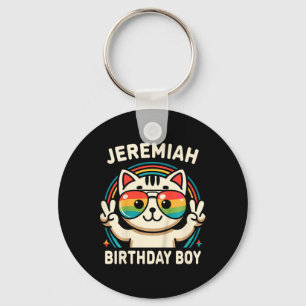 Kids Namn Jeremiah Birthday Boy Cat Nyckelring