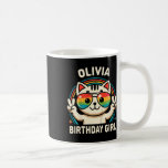 Kids Namn Olivia Birthday Girl Cat Kaffemugg<br><div class="desc">Kids Namn Olivia Birthday Girl Cat</div>