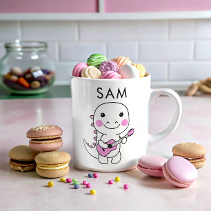 Kids Namn Personlig lustig dino Kaffemugg