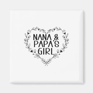 Kids Nana& Pappa Girl Girl Blommigt Heart to G Magnet