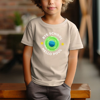 Kids Neon Lime Green Bassäng Roligt, sommartid T Shirt