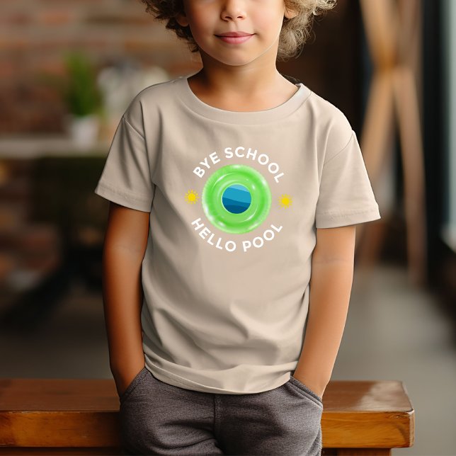 Kids Neon Lime Green Bassäng Roligt, sommartid T Shirt (Skapare uppladdad)