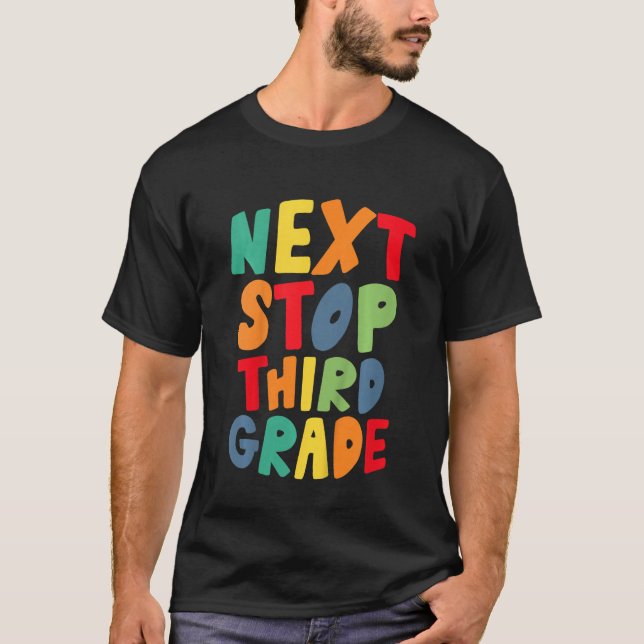 Kids Next Stop Third 3rd Grade Cool Rainbow Back t T Shirt (Framsida)
