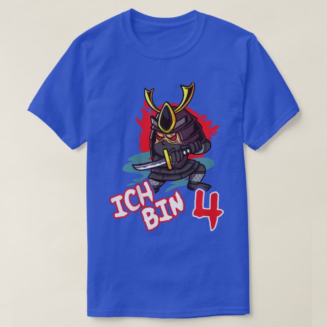 Kids Ninja Barns    fjärde födelsedag Samur T Shirt (Design framsida)