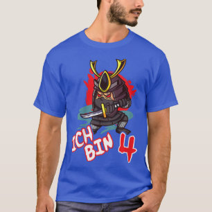 Kids Ninja Barns fjärde födelsedag Samur T Shirt