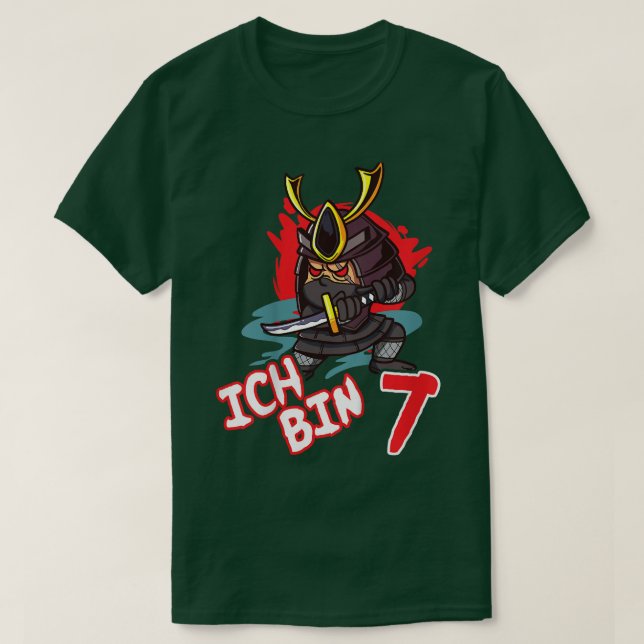 Kids Ninja Barns sjunde    födelsedagstjocklek Sam T Shirt (Design framsida)