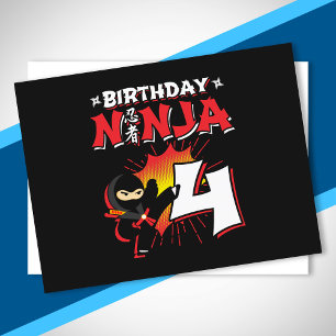 Kids Ninja Födelsedagsfest Gift - 4 år gammal Vykort