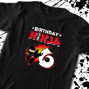 Kids Ninja Födelsedagsfest Gift - 6 år gammal T Shirt