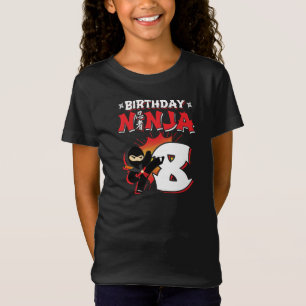 Kids Ninja Födelsedagsfest Gift - 8 år gammal T Shirt