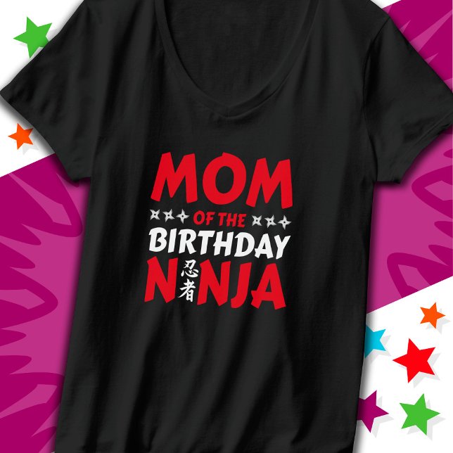 Kids Ninja Party Karate Mamma vid födelsedagen Nin T Shirt (Skapare uppladdad)