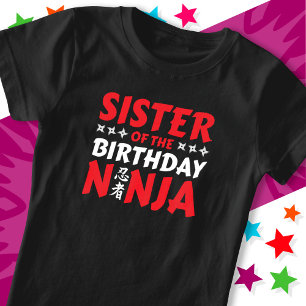 Kids Ninja Party Karate Sister of Birthday Ninja T Shirt