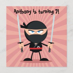 Kids Ninja Temaparty Inbjudningar