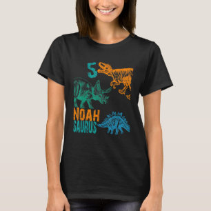 Kids Noah Saurus 5:e födelsedagsboys Rex Bday Part T Shirt