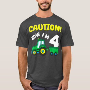 Kids Now im 4 Tractor 4e födelsedagen Farmer Boy T Shirt