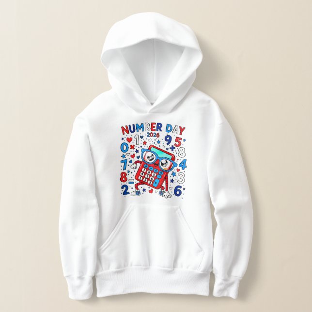Kids Number Day Hoodie | Fun Maths Numbers T Shirt (Laydown)
