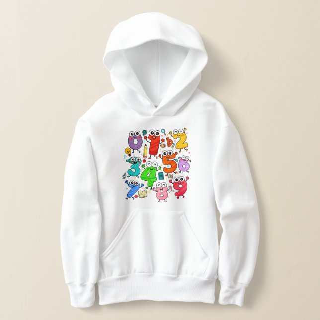 Kids Number Day Hoodie | Fun Maths Numbers T Shirt (Laydown)