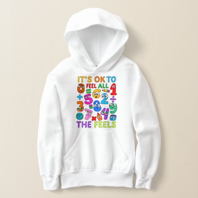 Kids Number Day Hoodie | Maths and Feelings T Shirt (Laydown)