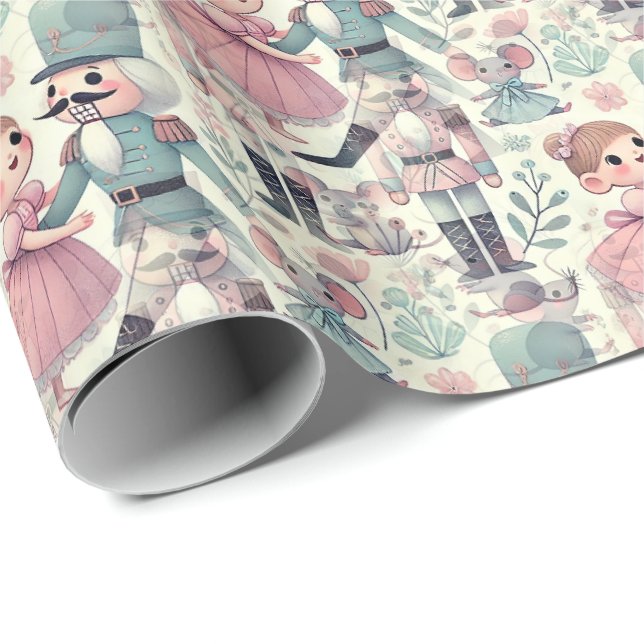 Kids Nutcracker Suite Marie Mouse Kung Pastels Presentpapper (Rullad Hörn)