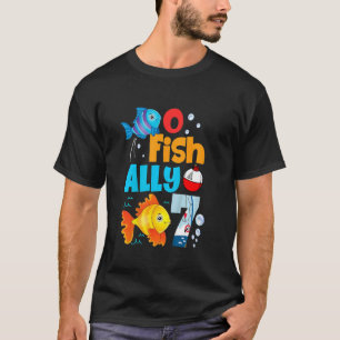 Kids o Fish Ally En födelsedagsdräkt 7:e Bday Litt T Shirt