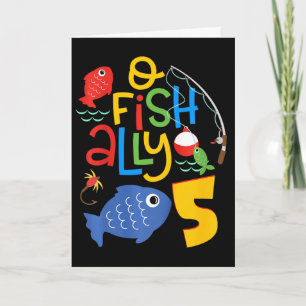 Kids O-fish-ally Five Födelsedagsdekorationer 5 År Kort