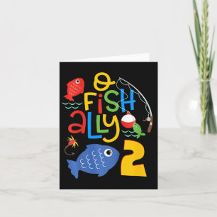 Kids O-fish-ally Två födelsedagsdagar Dekorationer Kort
