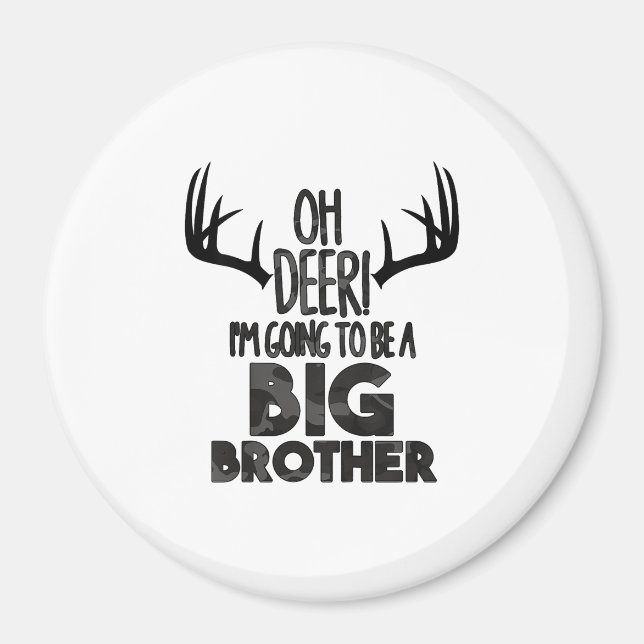 Kids Oh Deer Big Brother Hunting Pregnancy Announc Magnet (Framsidan)