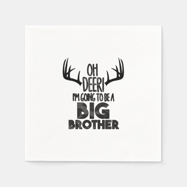 Kids Oh Deer Big Brother Hunting Pregnancy Announc Pappersservett (Framsidan)