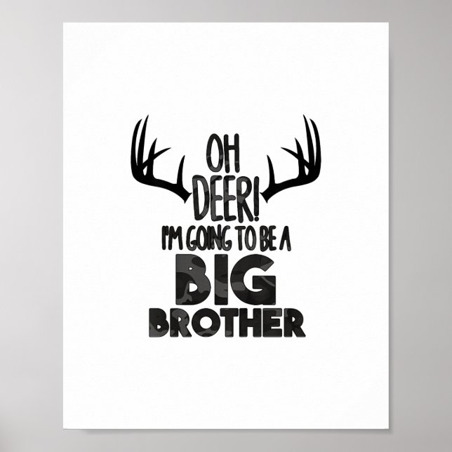 Kids Oh Deer Big Brother Hunting Pregnancy Announc Poster (Framsidan)