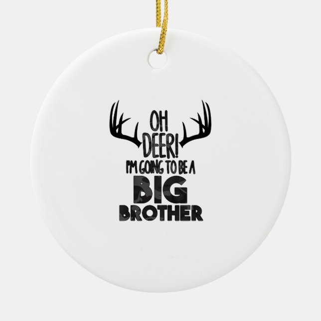 Kids Oh Deer Big Brother Hunting PregnancyOrnament Julgransprydnad Keramik (Framsidan)